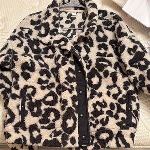 Leopard Print Sherpa Jacket